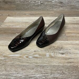 Ros Hommerson Belinda brown wedge Sz 8.5